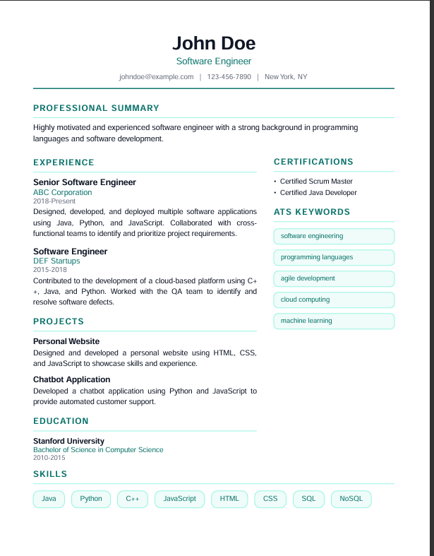 Teal Minimal